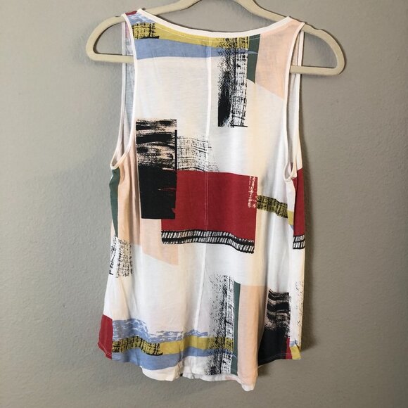 Babaton Aritzia Abstract Geometric Tank Top White - Picture 4 of 10